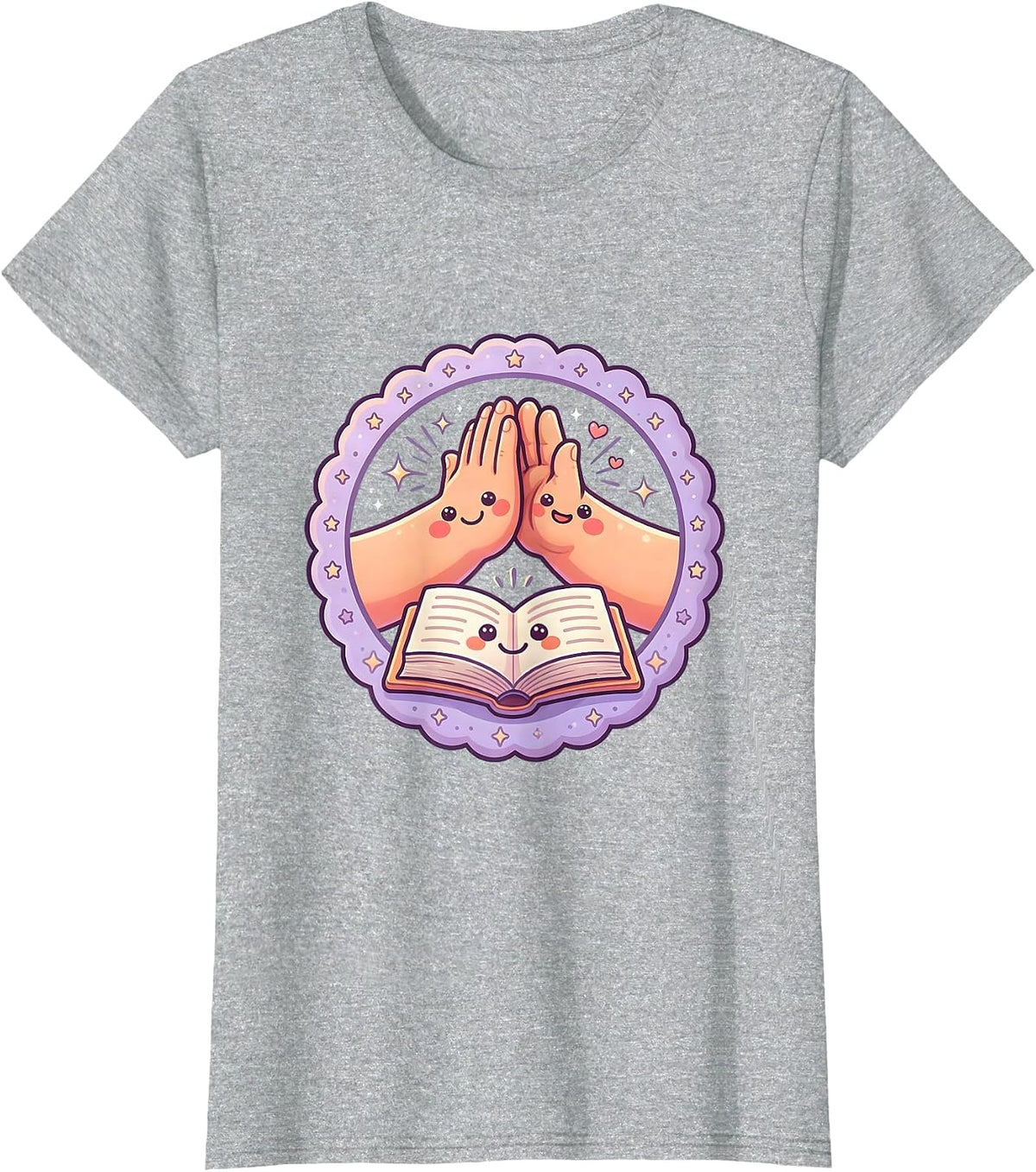 Sped Teacher High Five Graphic Design Gift T-Shirt - Heather Grey