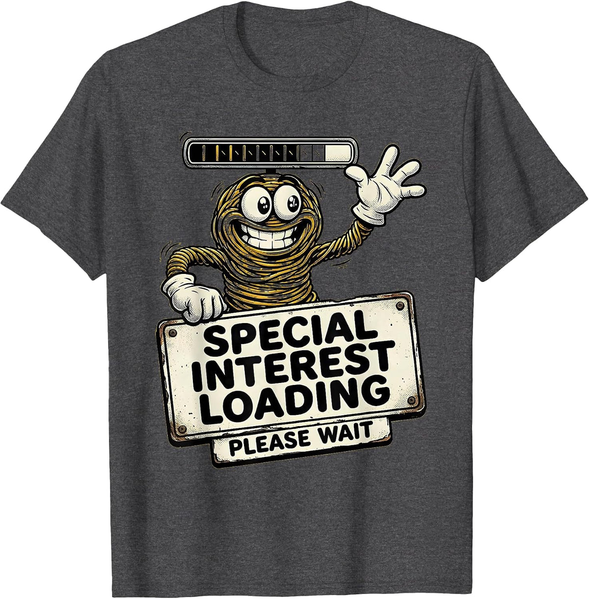 Men's Special Interest Loading Please Wait Autism Design T-Shirt - Dark Heather Grey