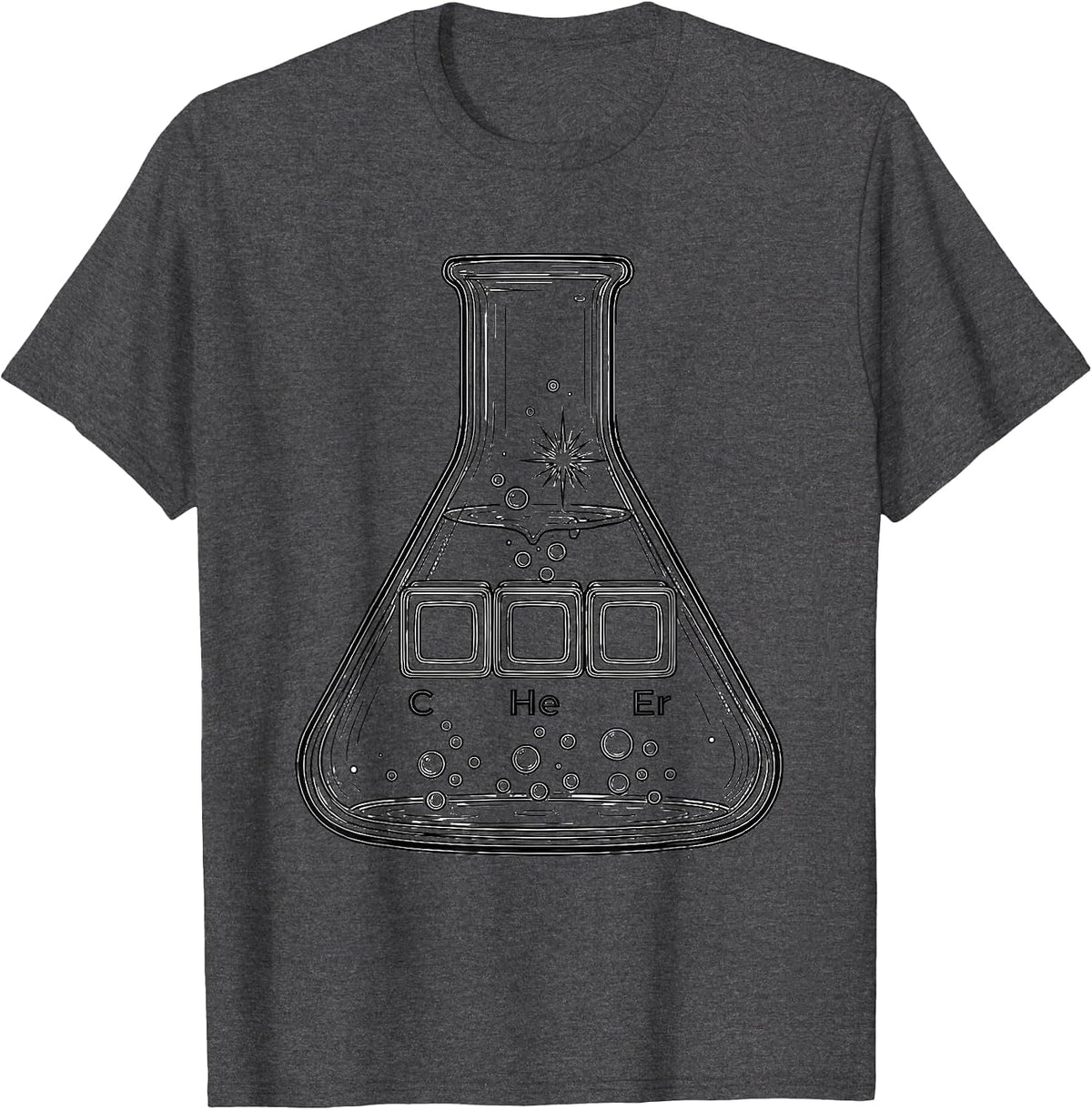 C He Er Line Art Chemistry Humor Science Nerd Gift T-Shirt - Dark Heather Grey