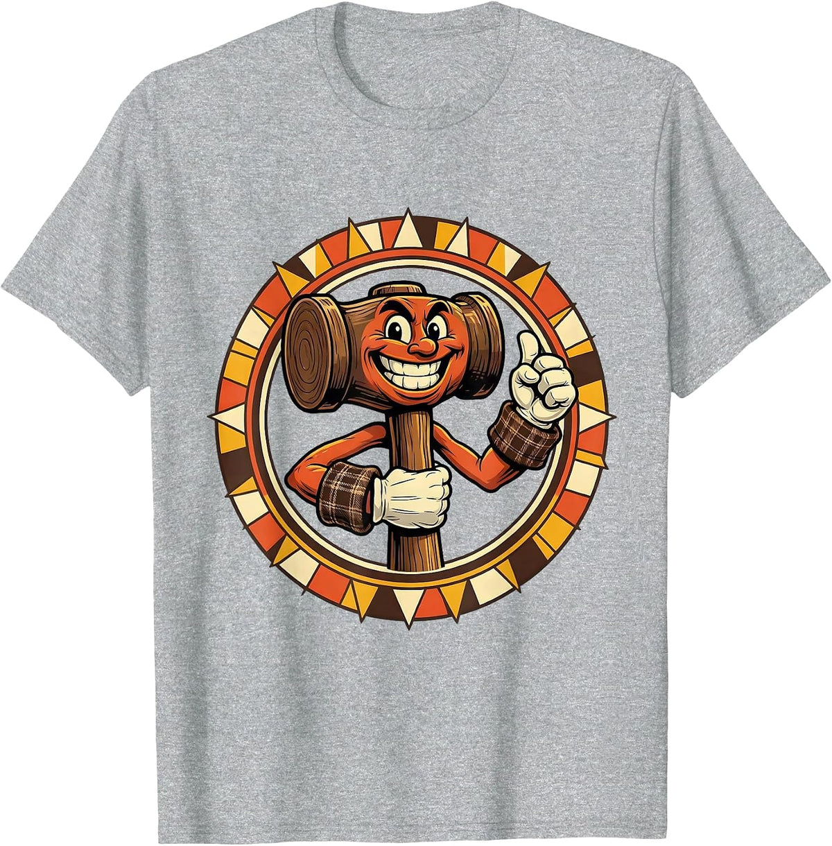 Men's Blue Collar Strength Hammering Nail Graphic Tee T-Shirt - Heather Grey