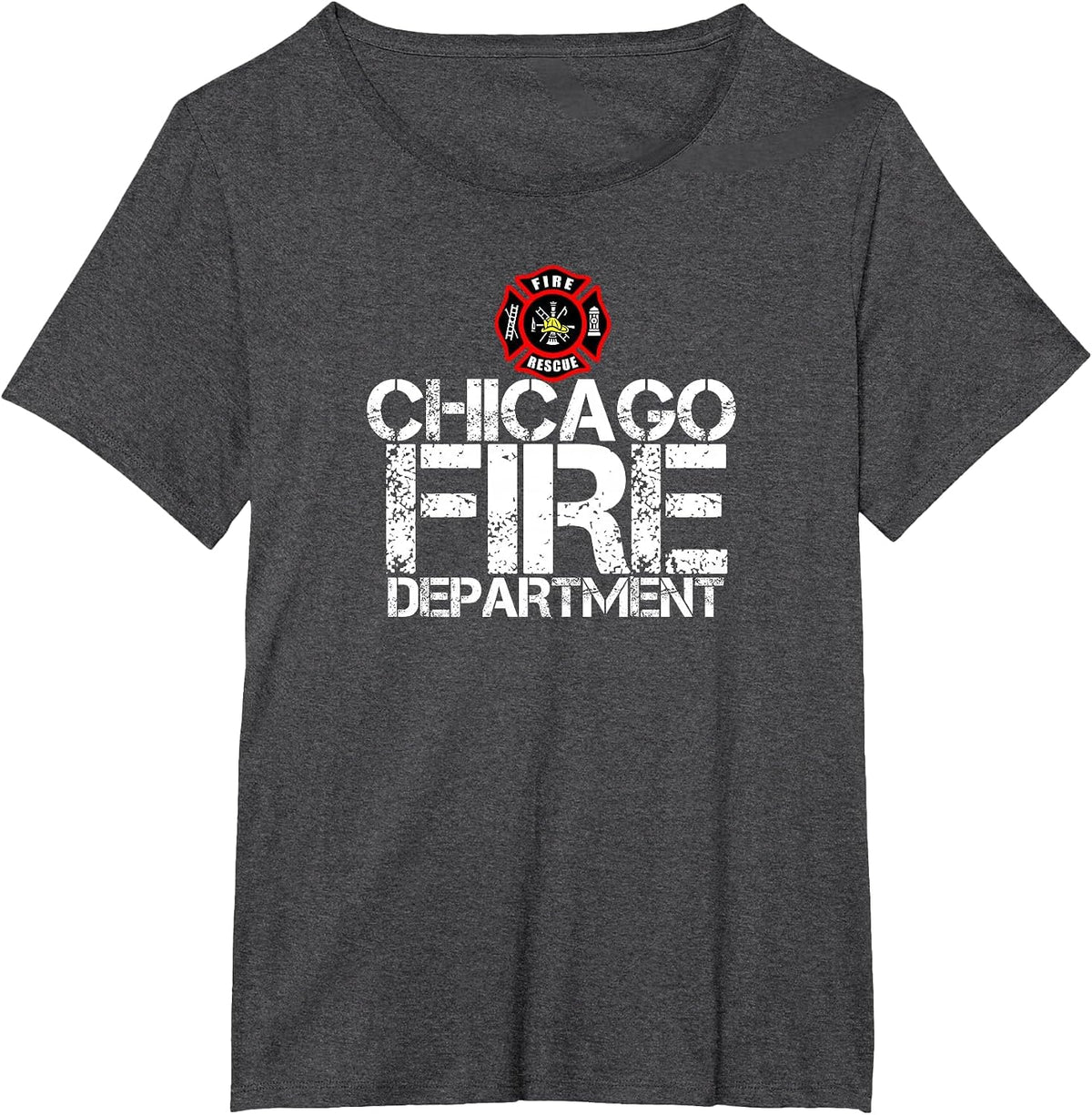 Chicago Fire Department Tshirt Firehouse Tee Shirt T-Shirt - Dark Heather Grey