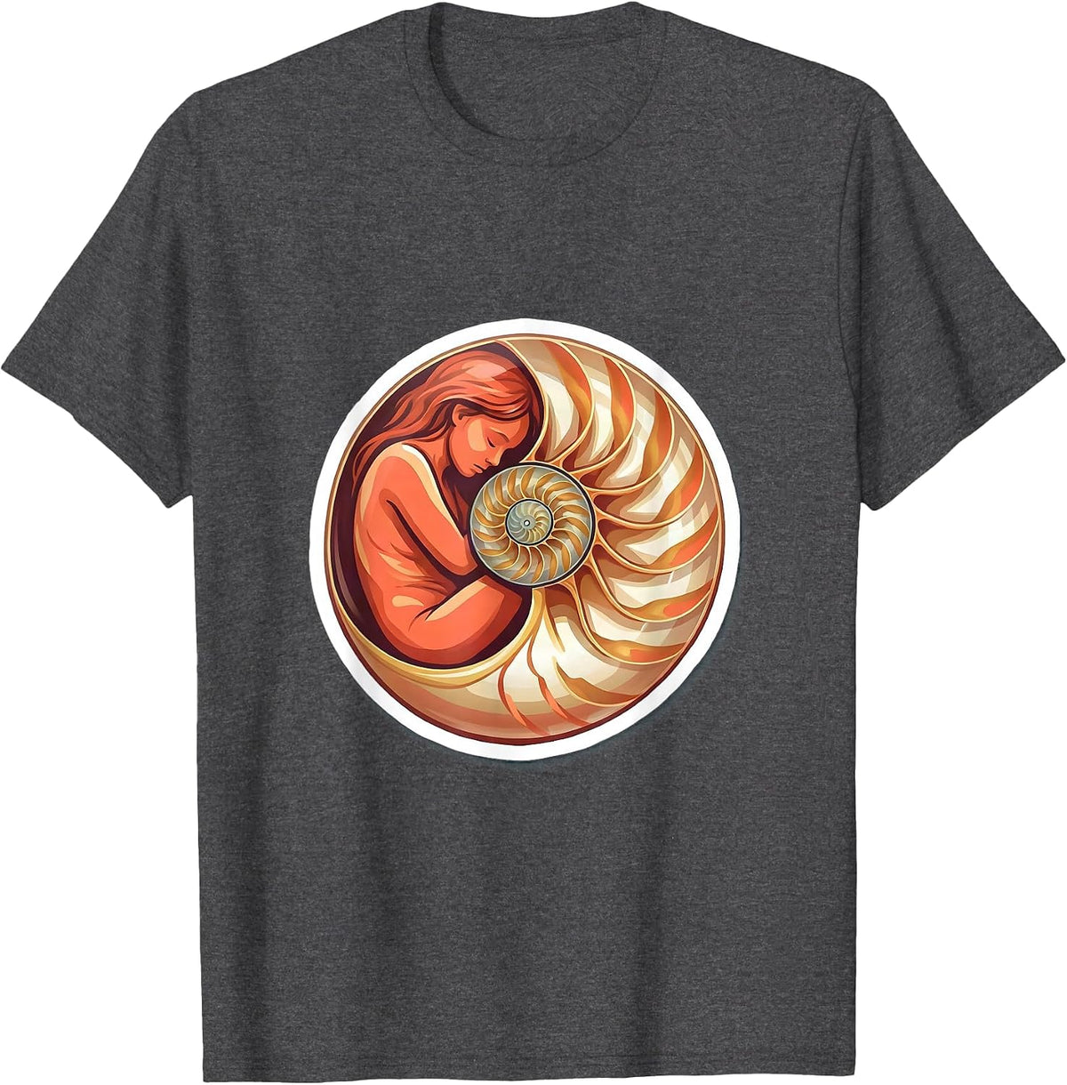 Men's Autism Awareness Seashell Sanctuary Graphic Design T-Shirt - Dark Heather Grey
