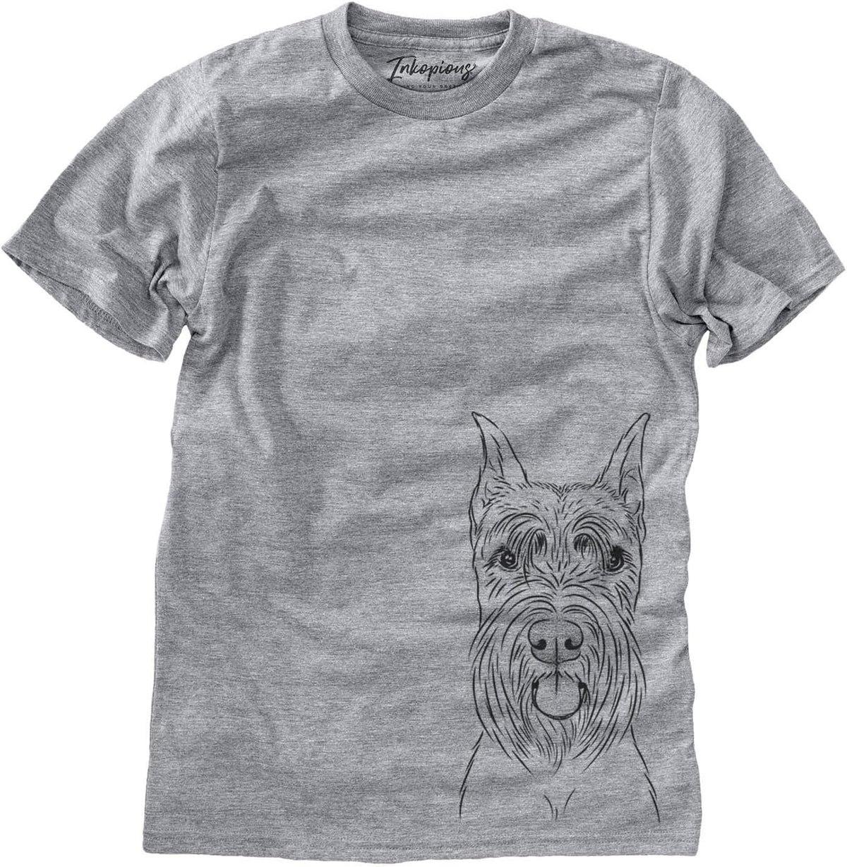 Bare Samuel the Schnauzer Dog Triblend T-Shirt - Unisex Grey Crew Neck
