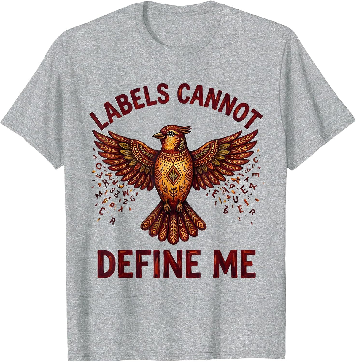 Men's Labels Cannot Define Me Dyslexia Awareness Design T-Shirt - Heather Grey