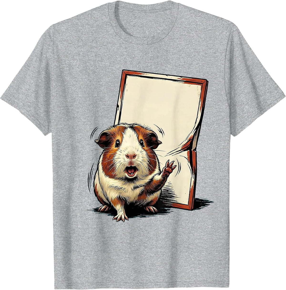 Men's Guinea Pig Showcard Sign Cavy Lover Humor T-Shirt - Heather Grey