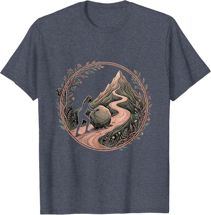 School Counselor Boulder Mountain Graphic T-Shirt - Heather Blue