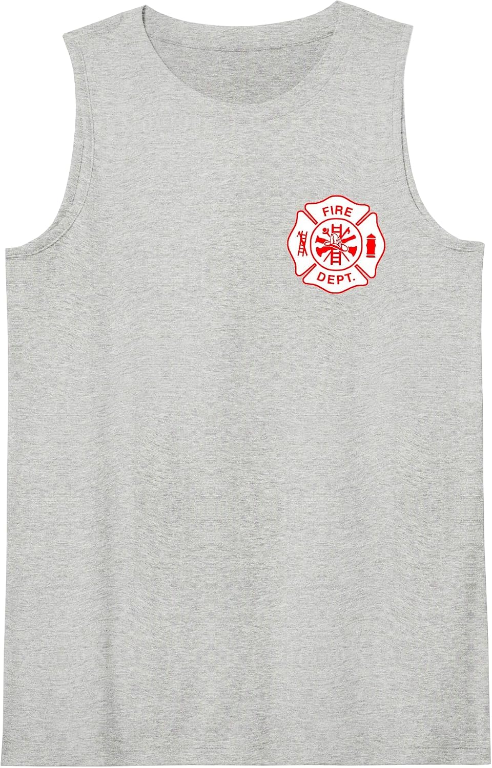 Fire Department Maltese Cross Firefighter Sleeveless Tank Top - Heather Grey