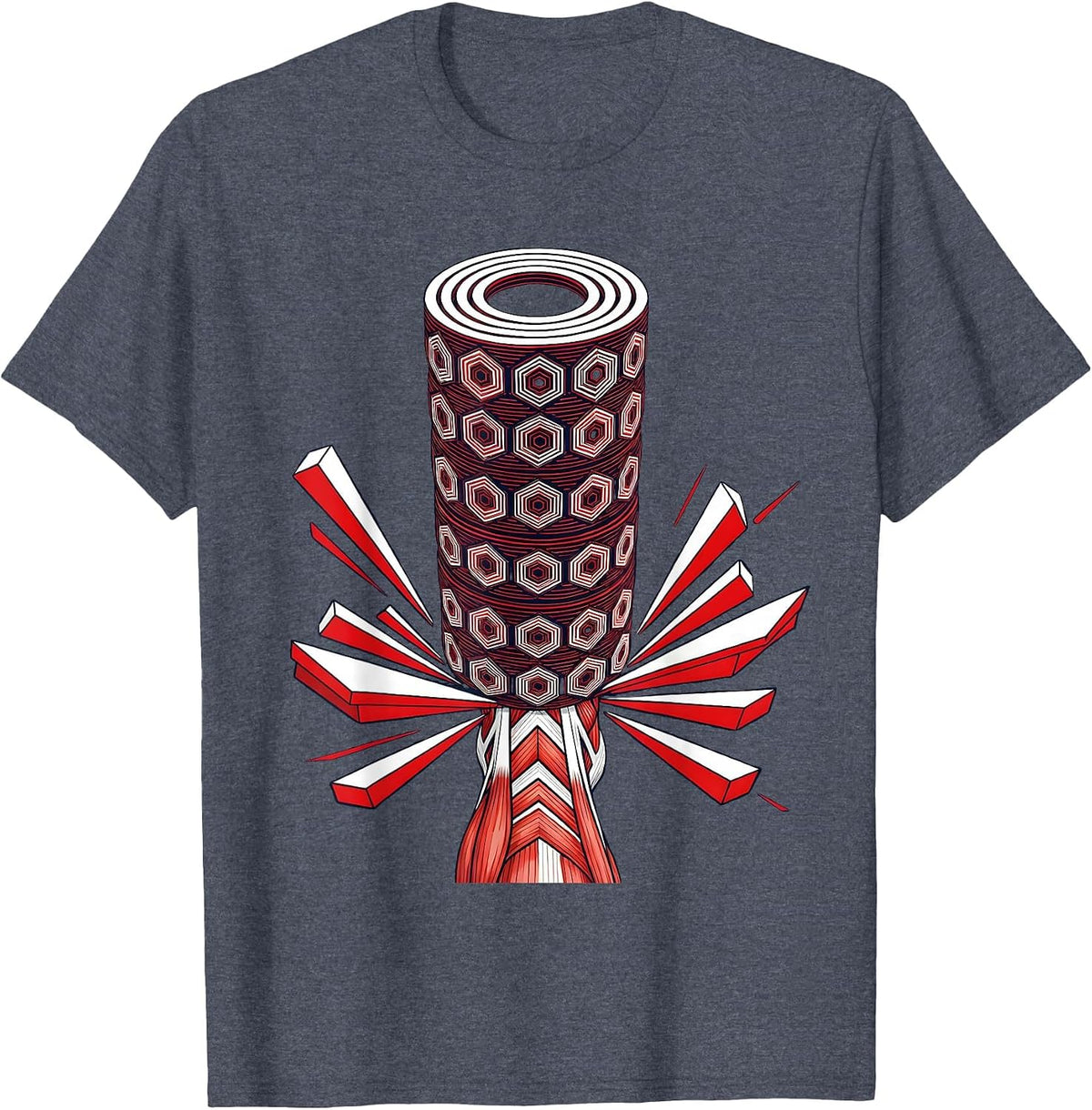 Foam Roller Leg Muscle Anatomy Physical Therapy T-Shirt - Heather Blue