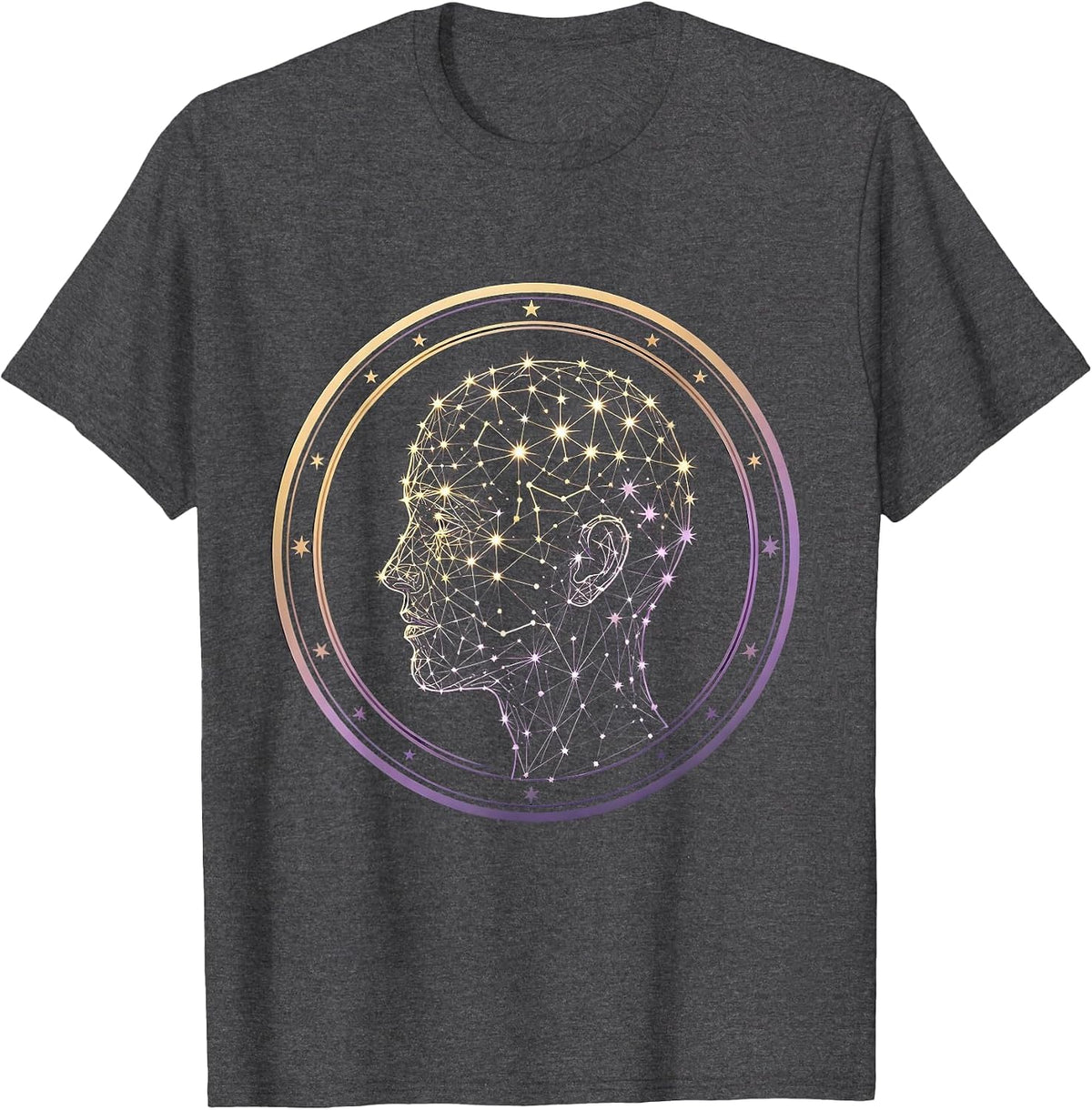 Men's Autism Awareness Constellation Profile Graphic T-Shirt - Dark Heather Grey