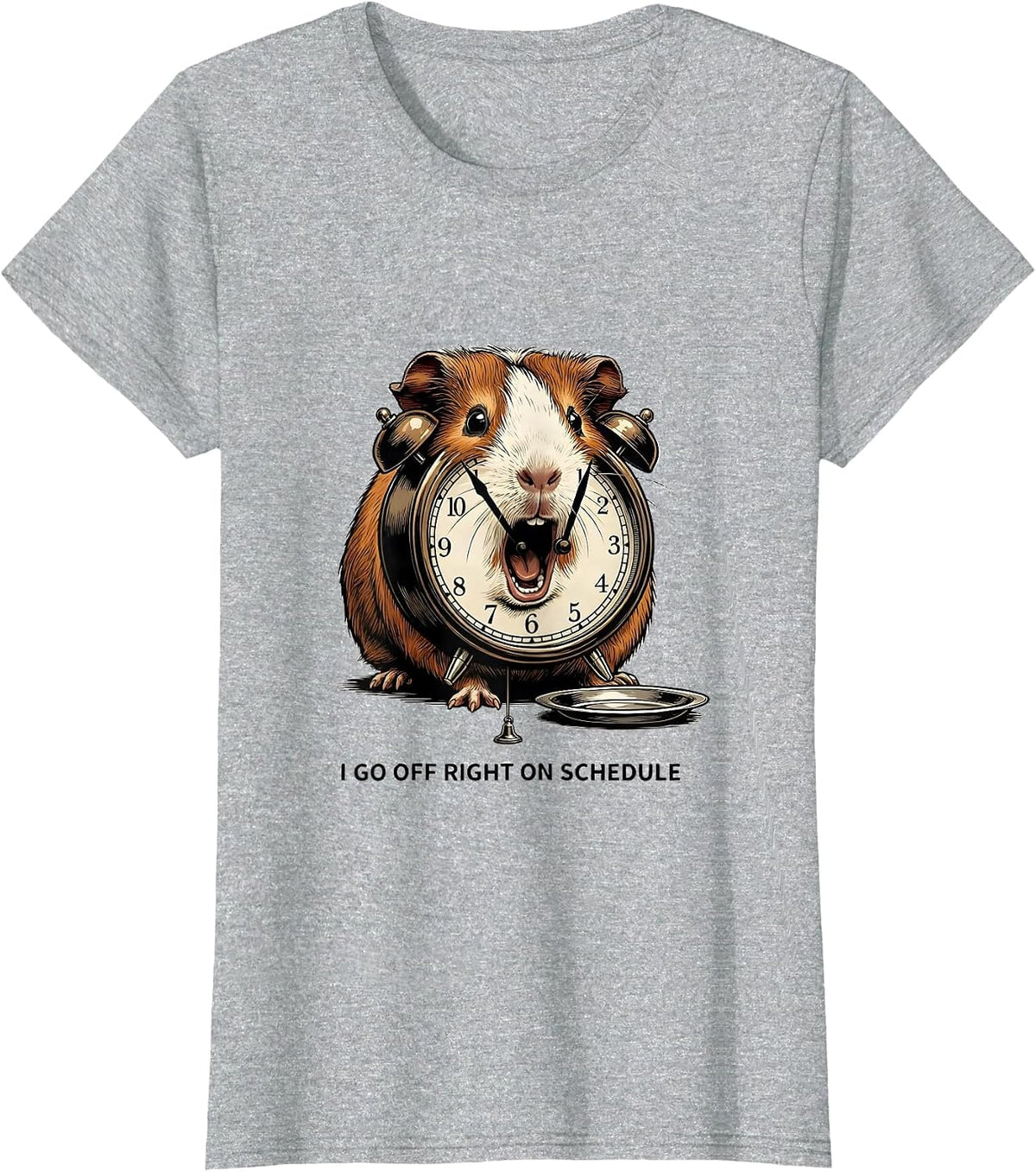 Women's I Go Off Right On Schedule Funny Guinea Pig Cavy Lover Gift T-Shirt - Heather Grey