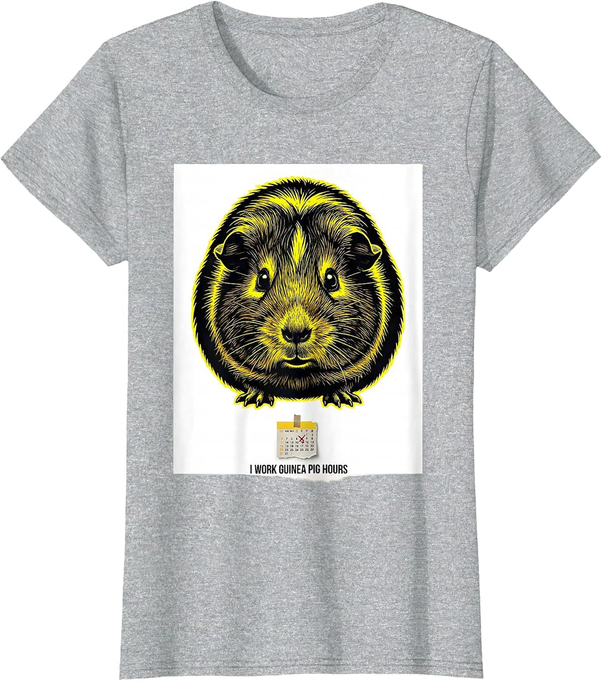 I Work Guinea Pig Hours Funny Guinea Pig Lover Gift T-Shirt - Heather Grey