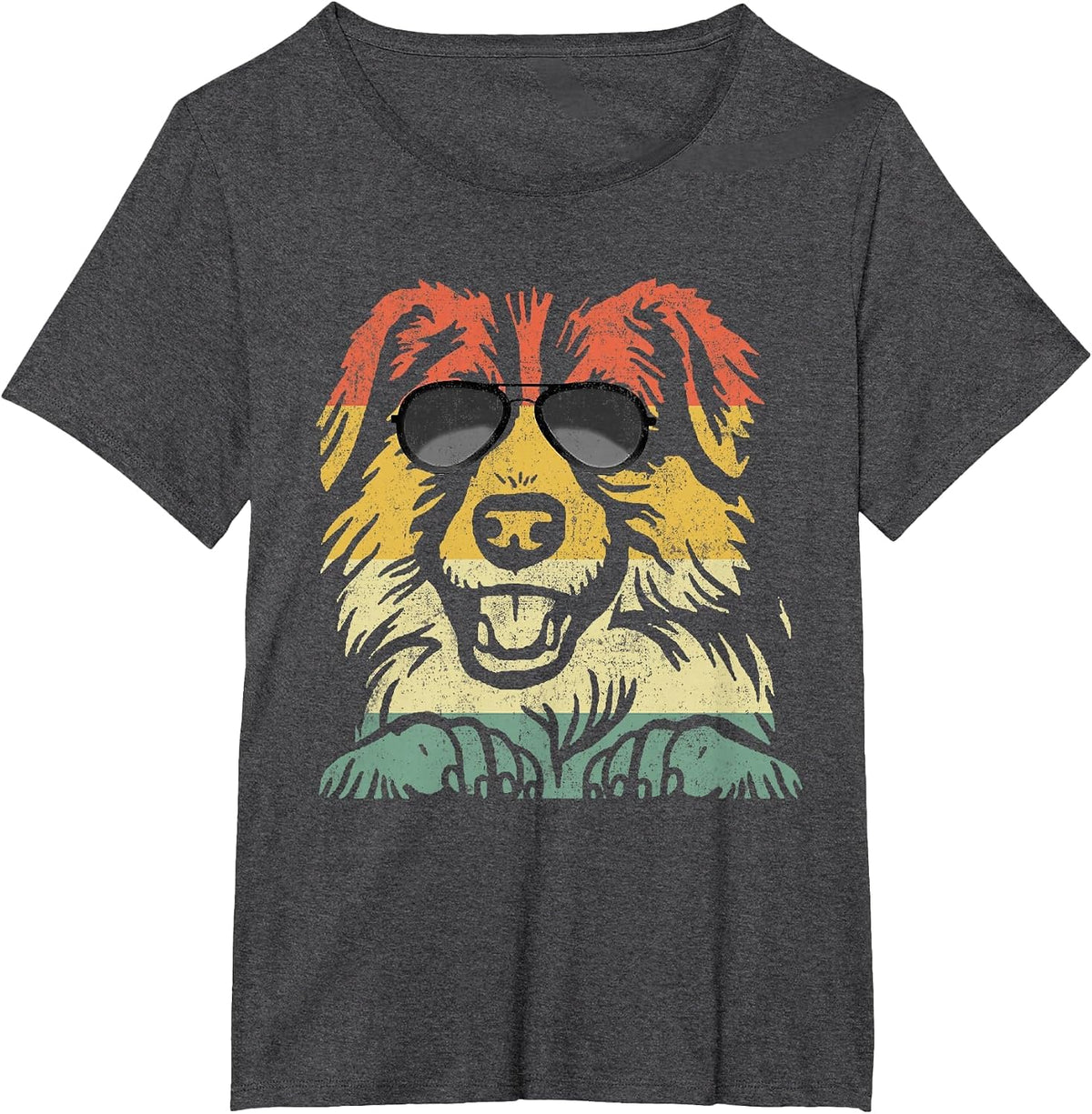 Cool English Shepherd Lover Dogs Retro Vintage T-Shirt - Dark Heather Grey