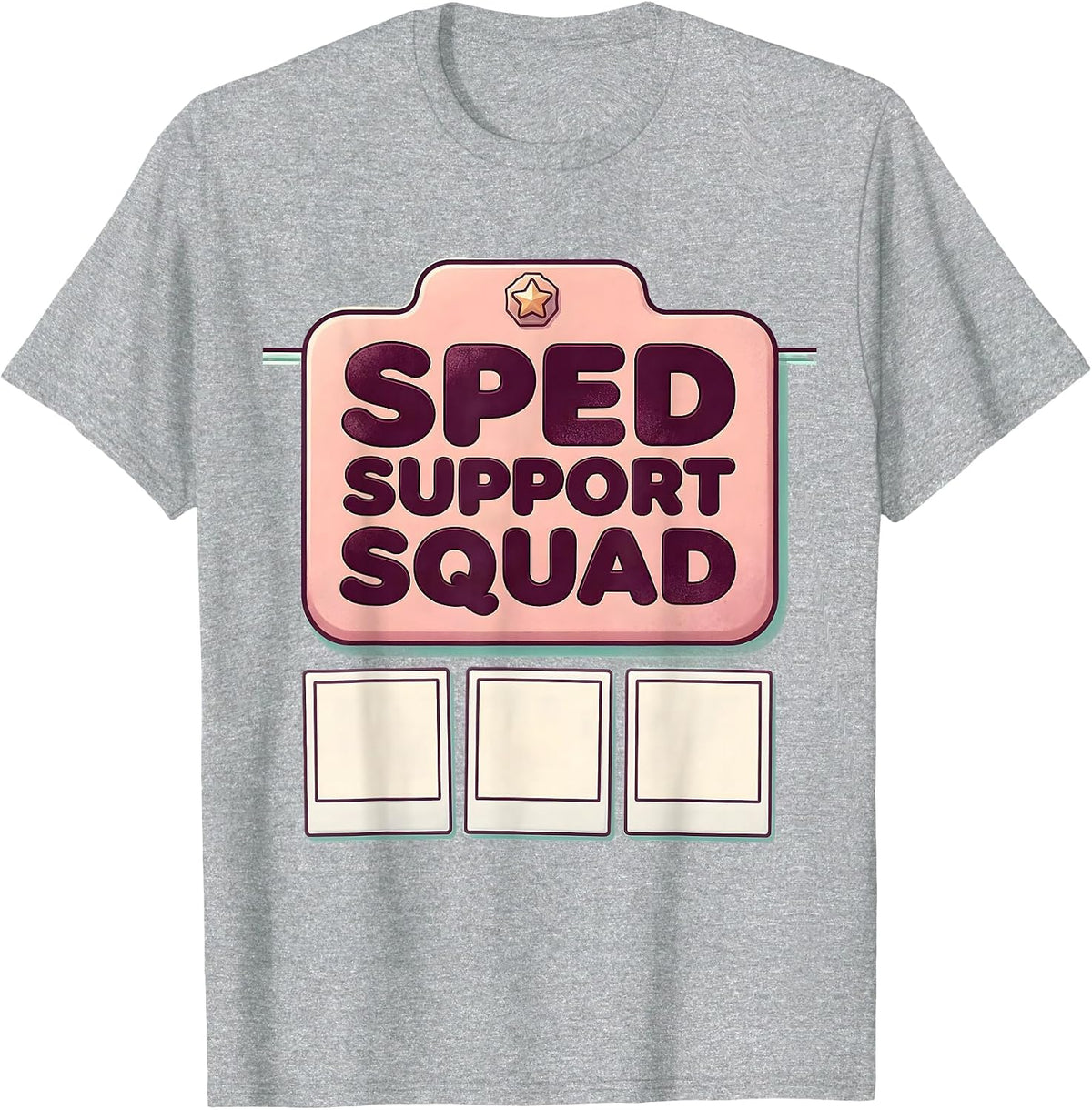 Men's SPED Support Squad Cute Kawaii Special Education Teacher T-Shirt - Heather Grey