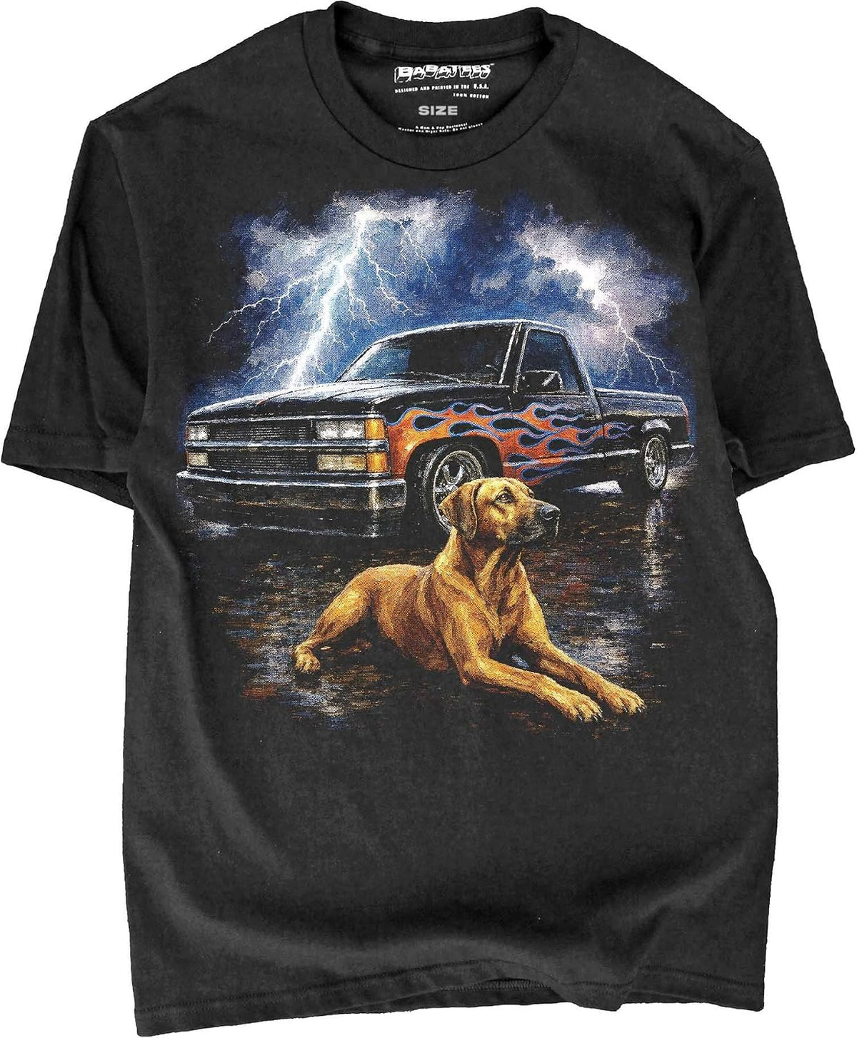 BABATEES Rhodesian Ridgeback - U.S.A. Brand Cotton Black Tshirt - Rhodesian Ridgeback 22b