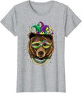 Bear Animal Lover Cute Mardi Gras Carnival Jester T-Shirt, Women, Heather Grey, X-Large - As Pictured