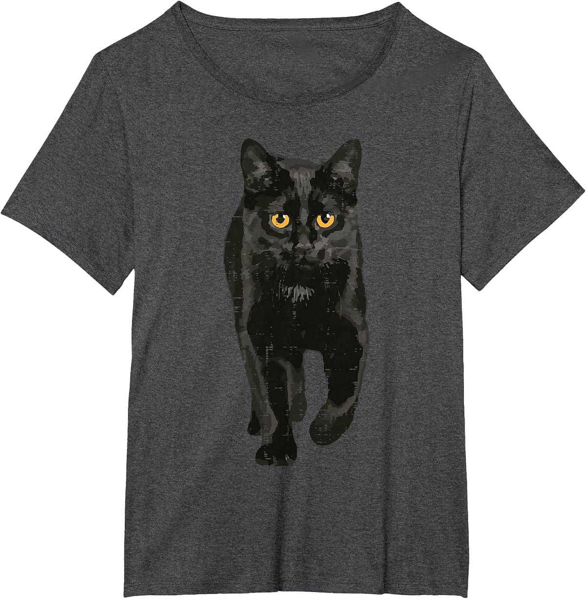 Black Cat Walking Kitten Kitty Halloween Scary Men Women Kid T-Shirt - Dark Heather Grey