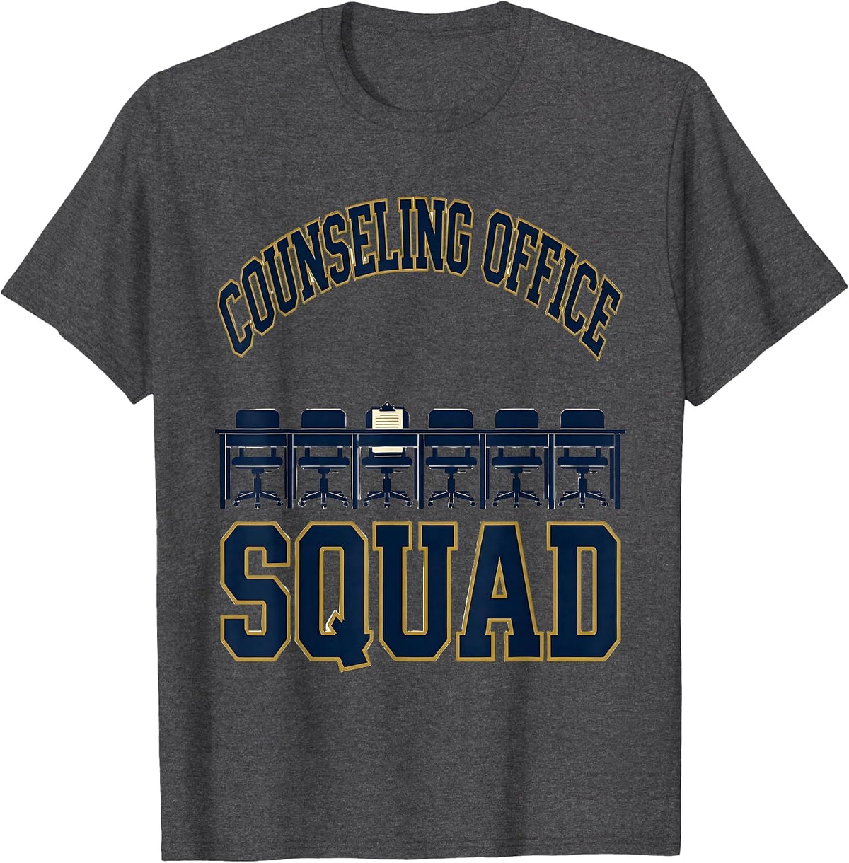 Men's Counseling Office Squad Funny School Counselor Staff T-Shirt - Dark Heather Grey
