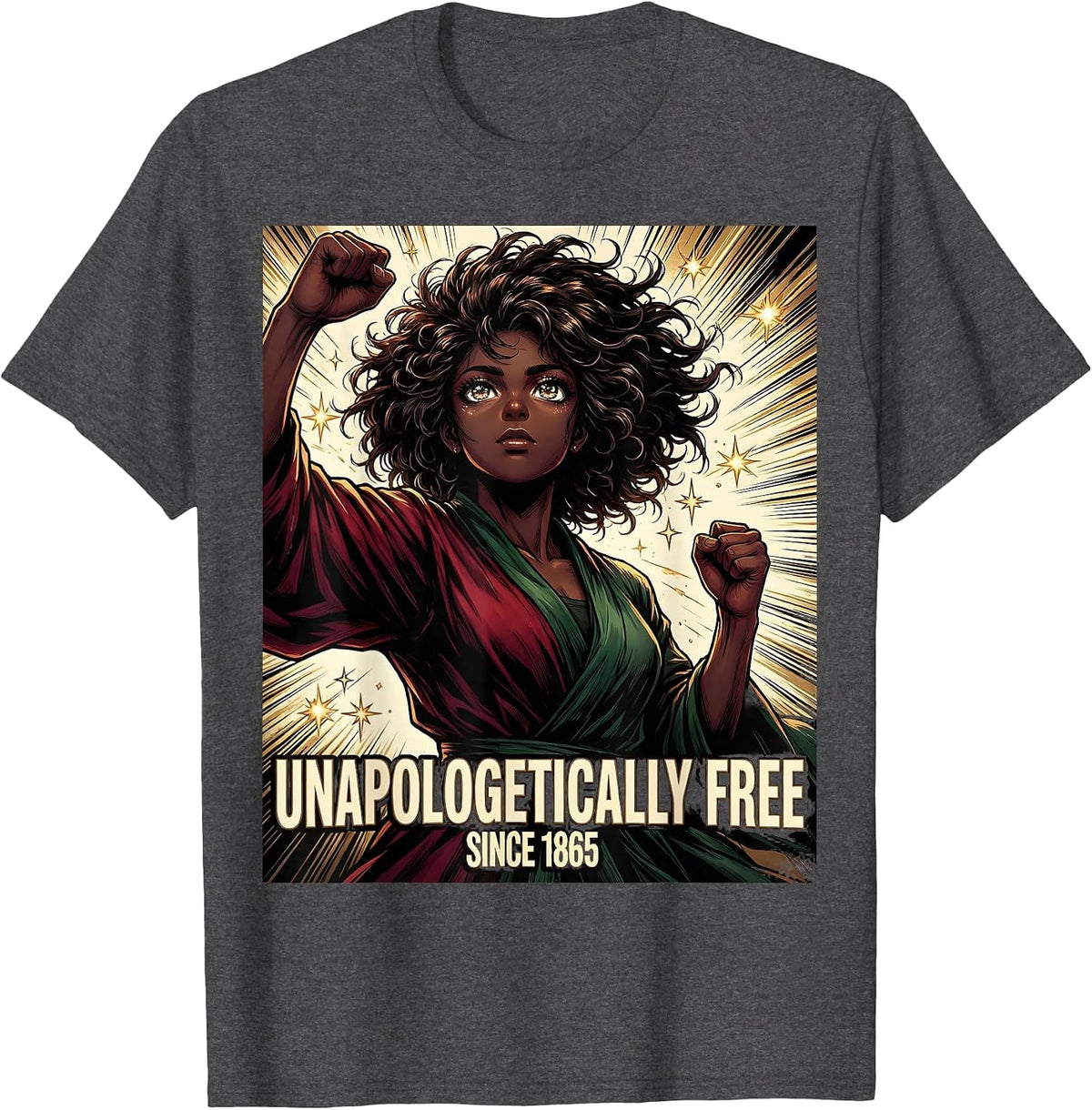 Unapologetically Free Since 1865 Juneteenth T-Shirt - Dark Heather Grey
