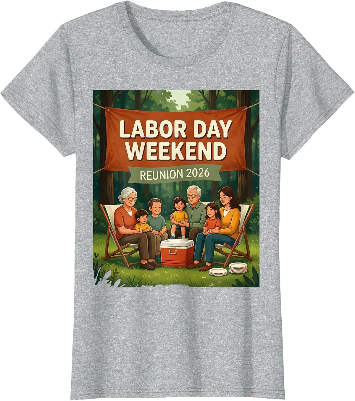 Labor Day Weekend Reunion 2026 Family Matching Group T-Shirt - Heather Grey