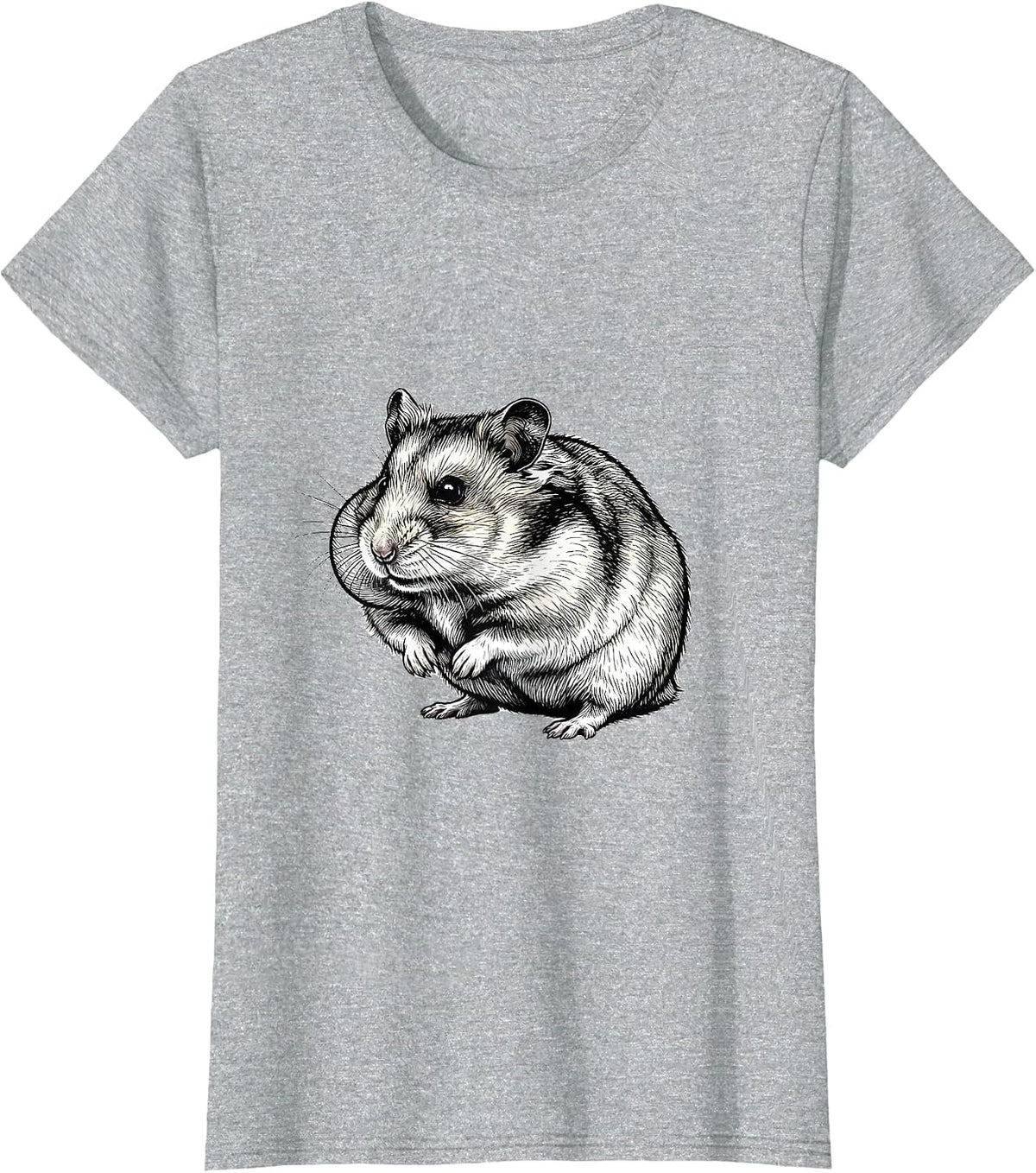 Women's Hamster Cheek Puff Funny Small Animal Lover Humor T-Shirt - Heather Grey