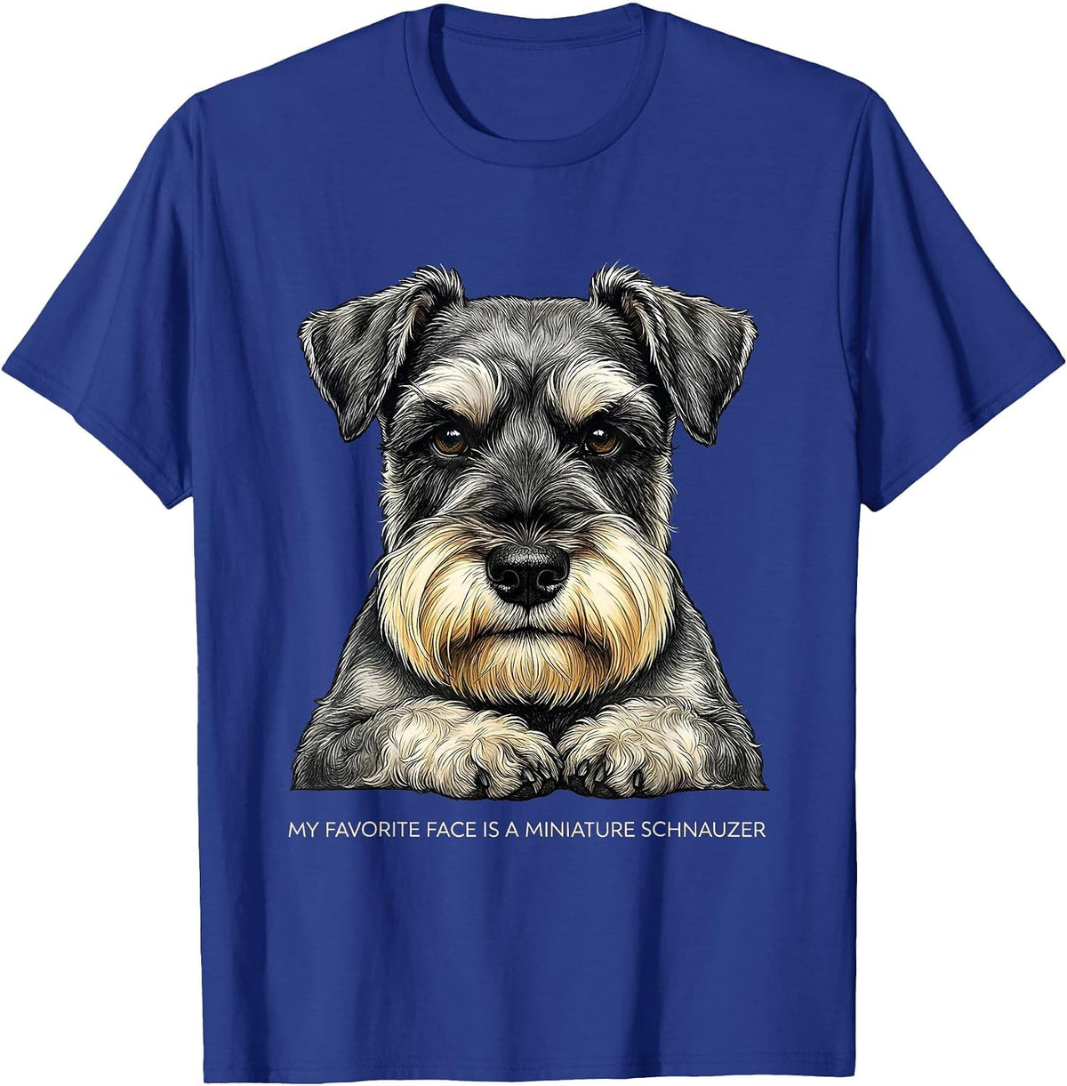 Men's My Favorite Face Is A Miniature Schnauzer Dog Lover T-Shirt - Royal Blue