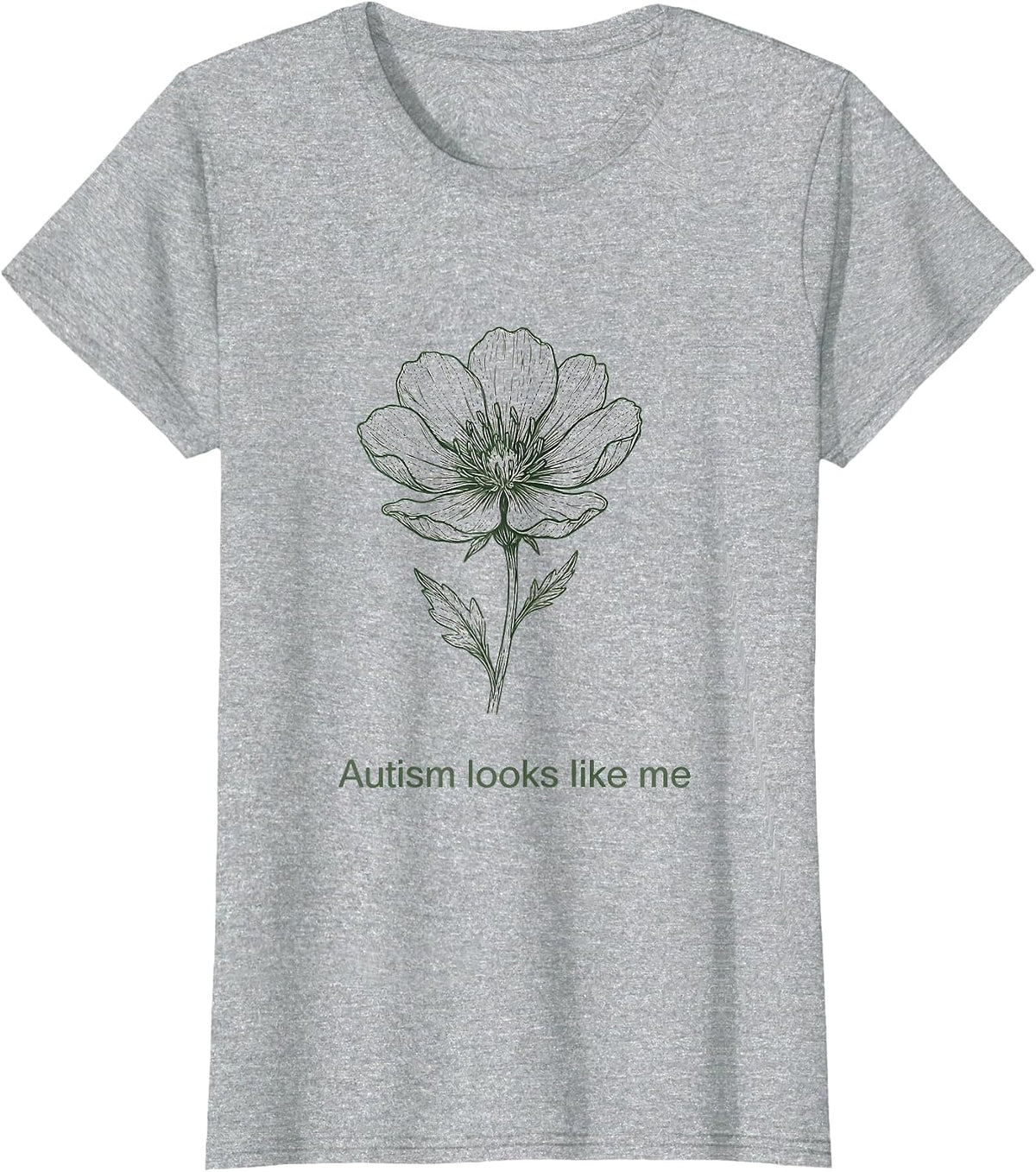 Women's Autism Looks Like Me Awareness Design T-Shirt - Heather Grey