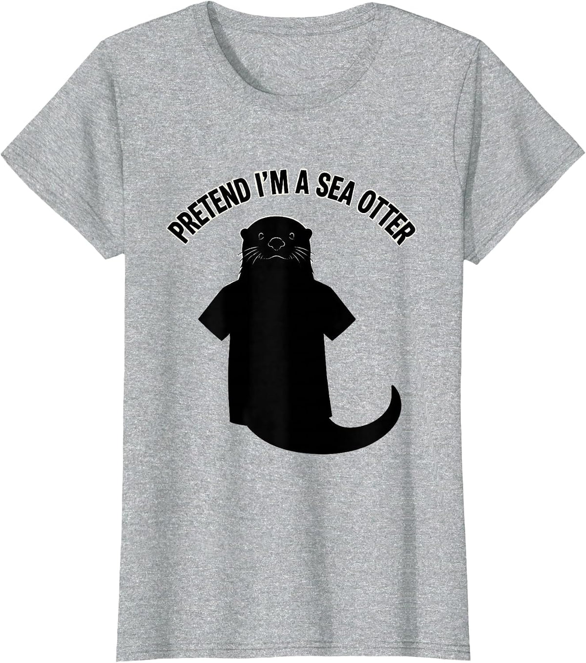 Pretend I'm A Sea Otter Funny Halloween Costume Lazy T-Shirt - Heather Grey