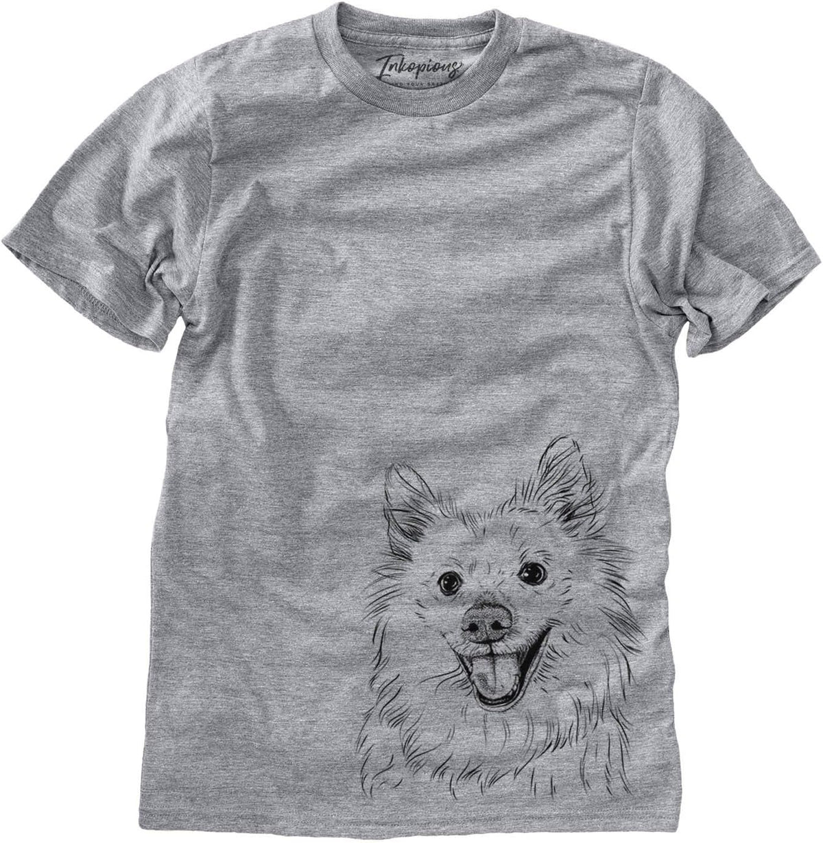 Bare Miki the American Eskimo Dog Triblend T-Shirt - Unisex Grey Crew Neck