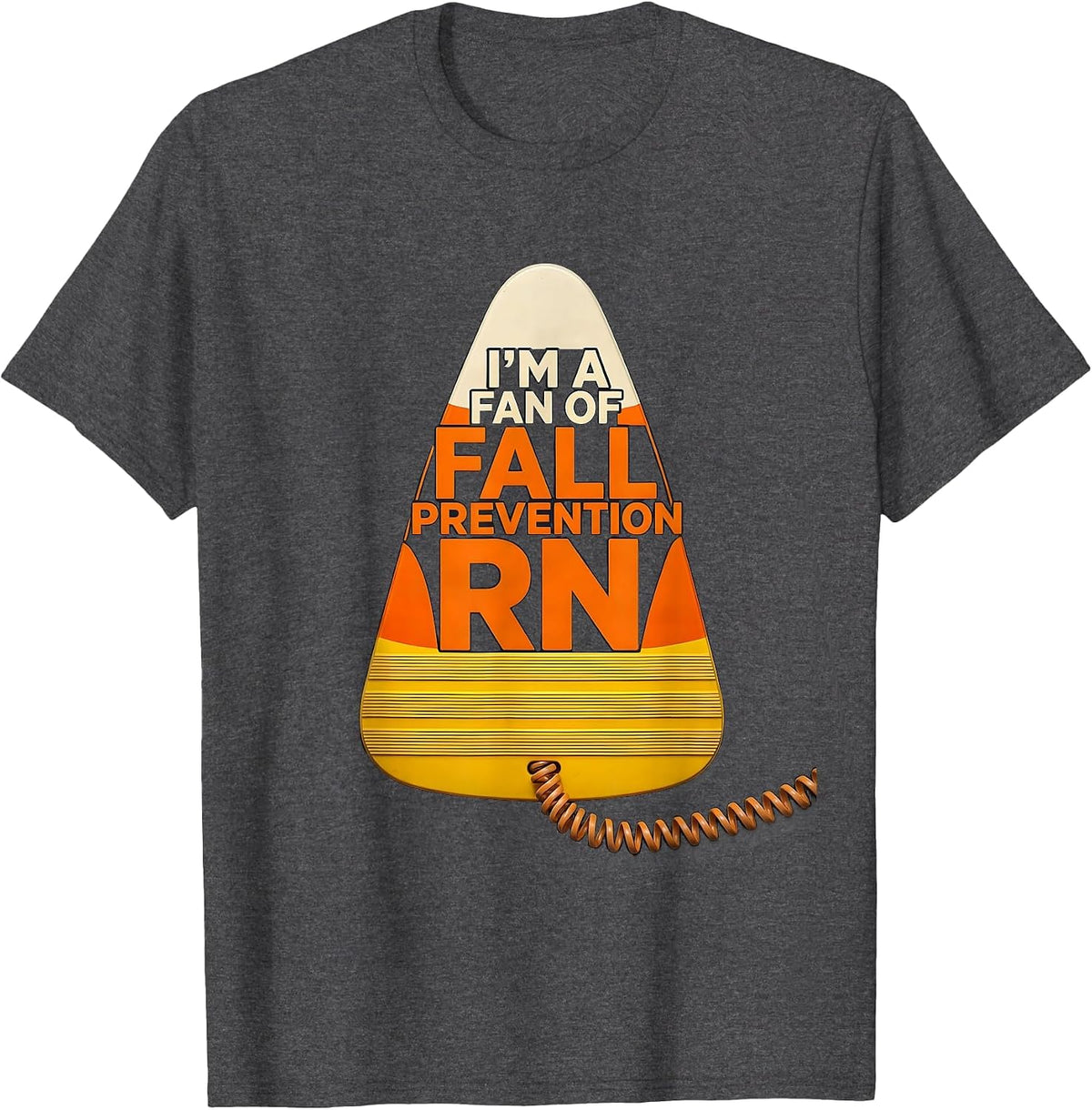 Men's I'm A Fan Of Fall Prevention RN Funny Nurse Fall Prevention T-Shirt - Dark Heather Grey