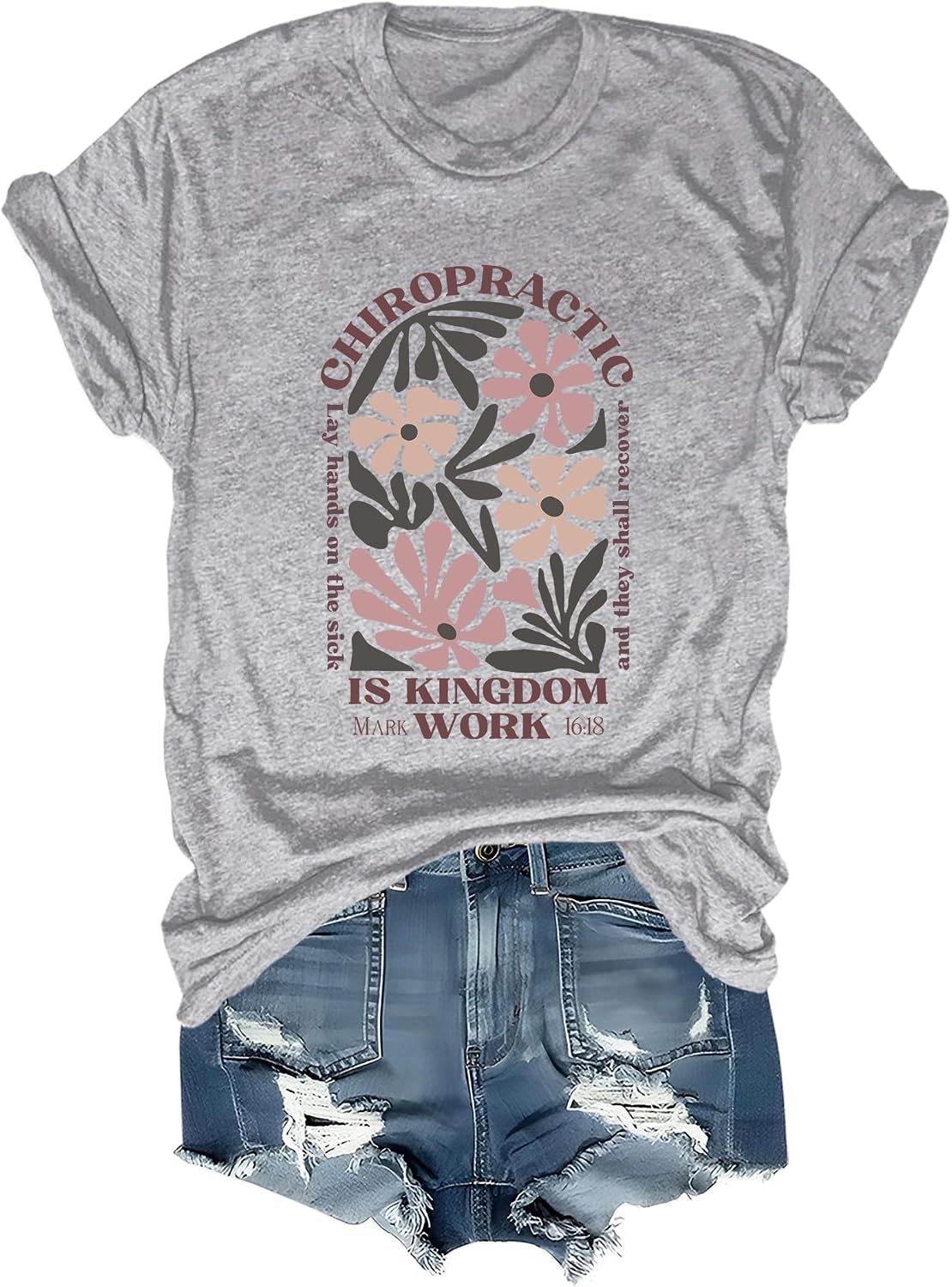 Chiropractic is Kingdom Work Inspirational Chiropractic T-Shirt Funny Inspirational Chiropractic T Shirt - Grey
