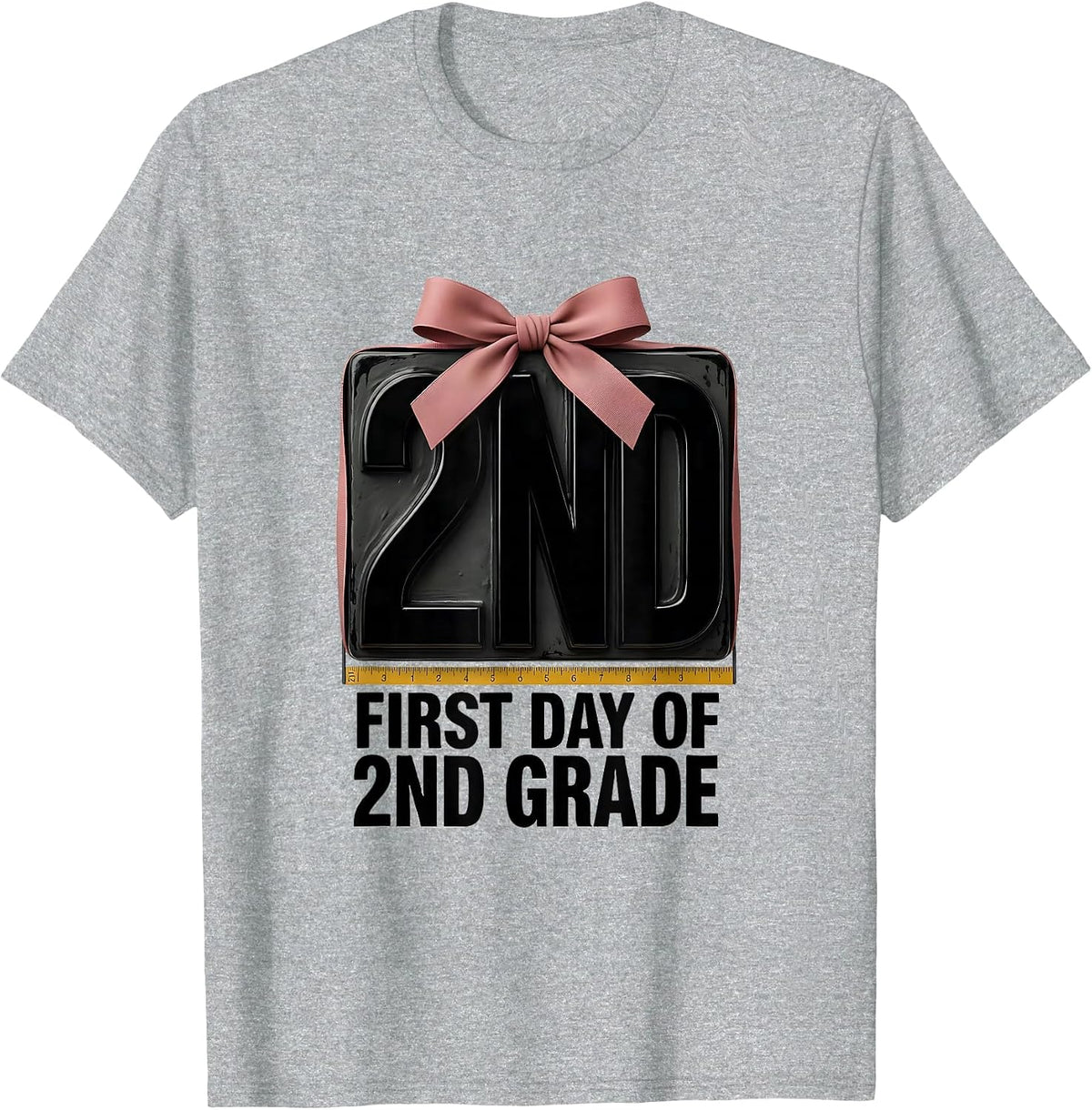 Men's First Day Of 2nd Grade Coquette Bow Back To School Girl T-Shirt - Heather Grey