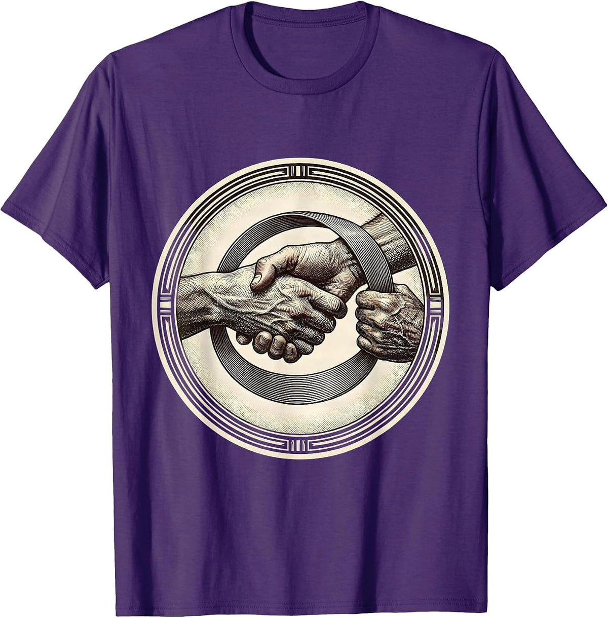 Men's Physical Therapy Resistance Band Stretch Graphic T-Shirt - Purple
