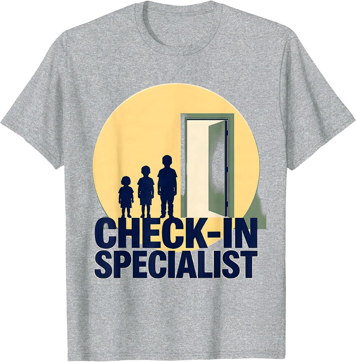 Men's Check-In Specialist Funny School Counselor Mental Health T-Shirt - Heather Grey