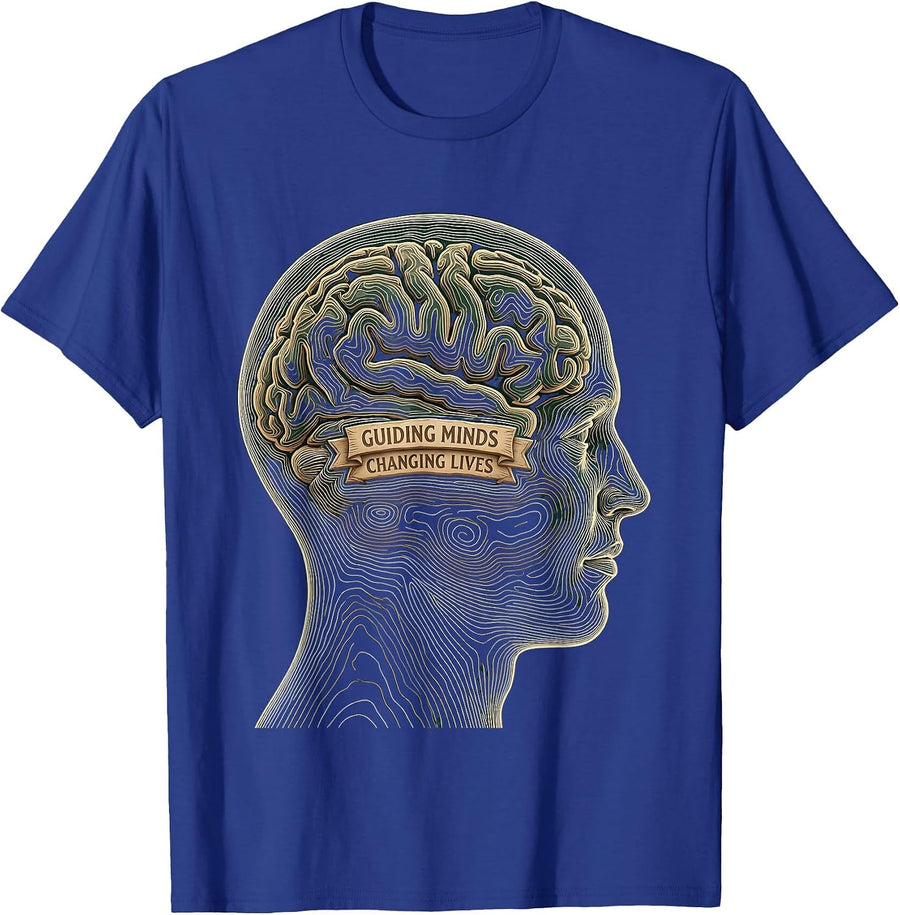 Guiding Minds Changing Lives School Counselor T-Shirt - Royal Blue