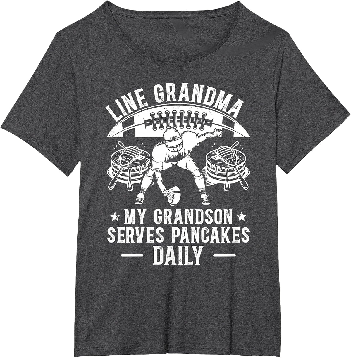 Football Lineman Grandma Funny Football Lineman Grandmother T-Shirt - Dark Heather Grey