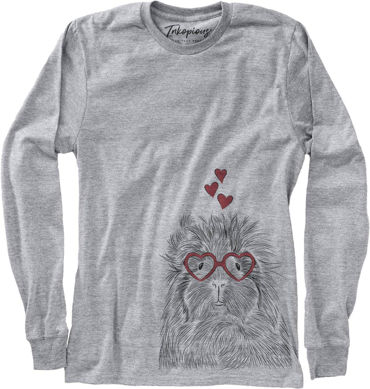 Valentine Rhino the Guinea Pig Triblend T-Shirt - Unisex Long Sleeve