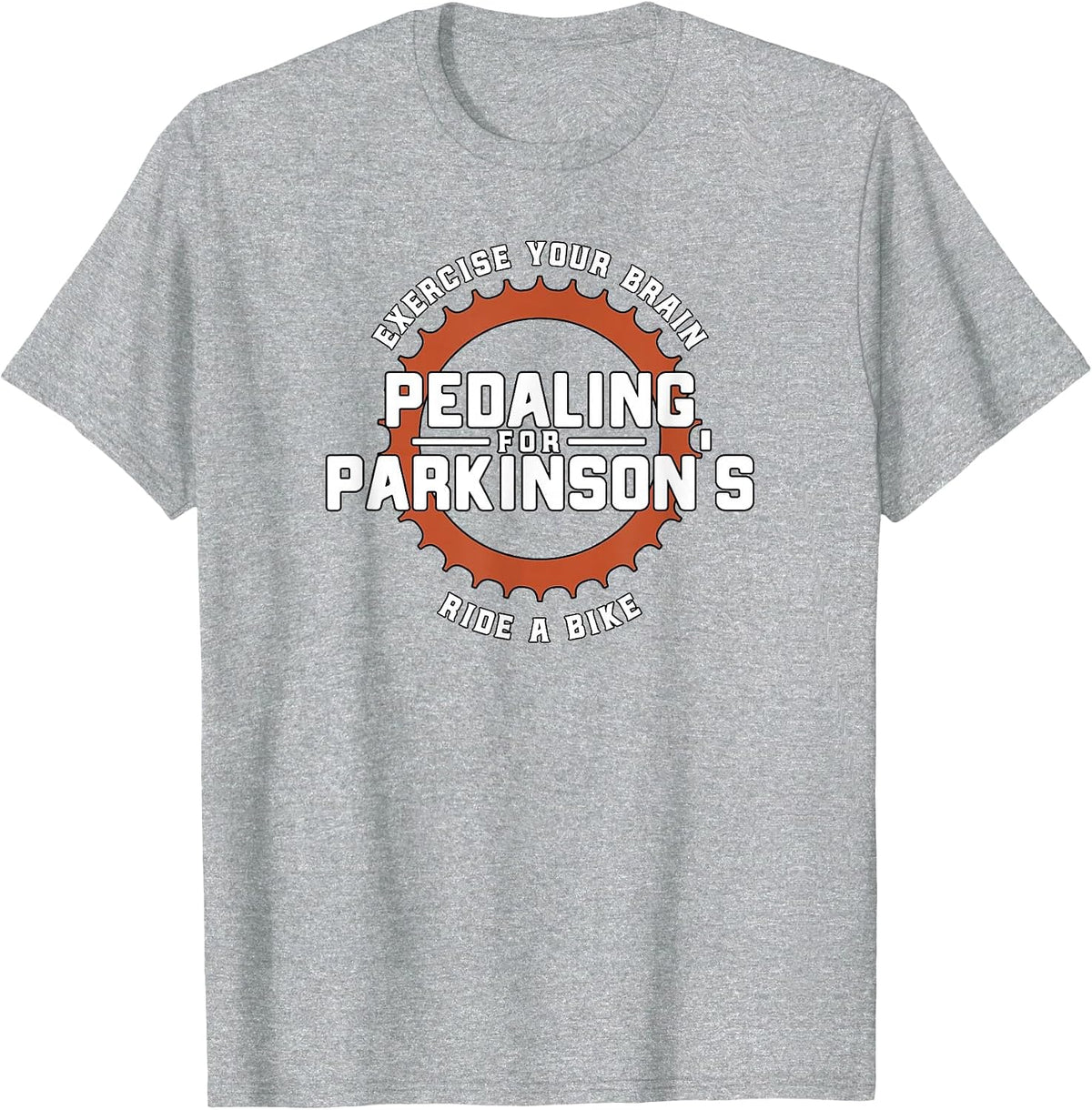 Pedaling for Parkinson's Light Version T-Shirt - Heather Grey