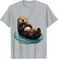 Sea Otter Balancing Shell Funny Otter Lover Humor T-Shirt, Men, Heather Grey, 3X-Large - As Pictured