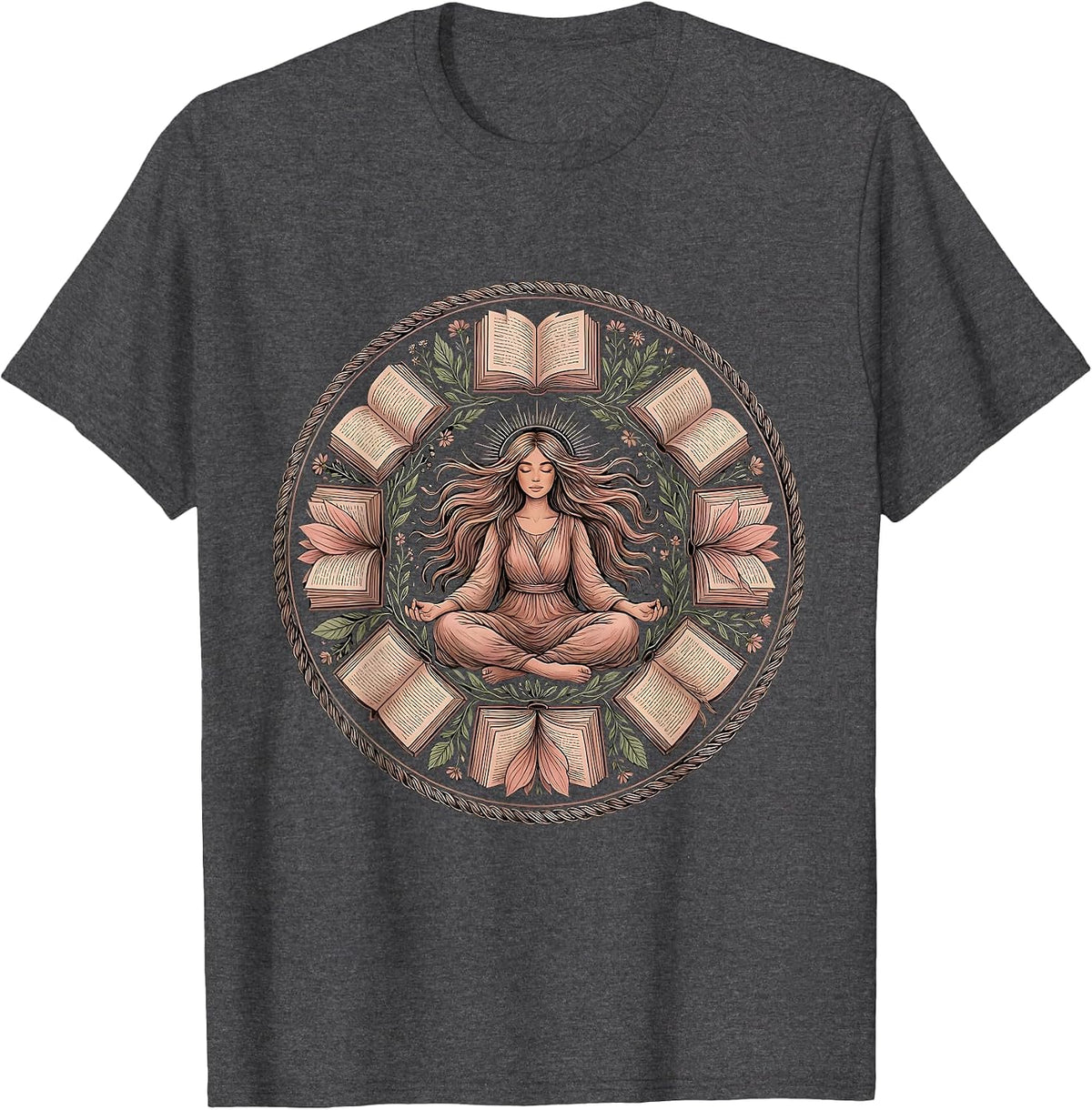 Autism Awareness Reader Girl Illustration T-Shirt - Dark Heather Grey