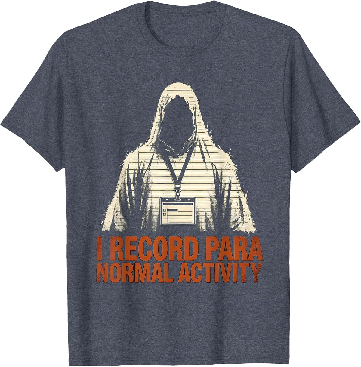 I Record Para Normal Activity Rubber Stamp Ghost Halloween T-Shirt - Heather Blue