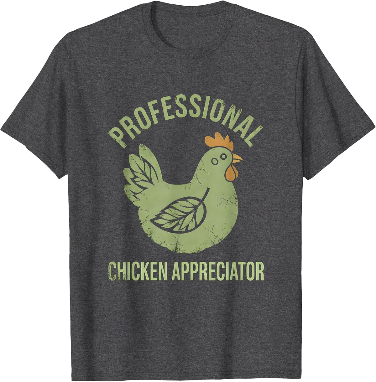 Men's Professional Chicken Appreciator Funny Poultry Design T-Shirt - Dark Heather Grey