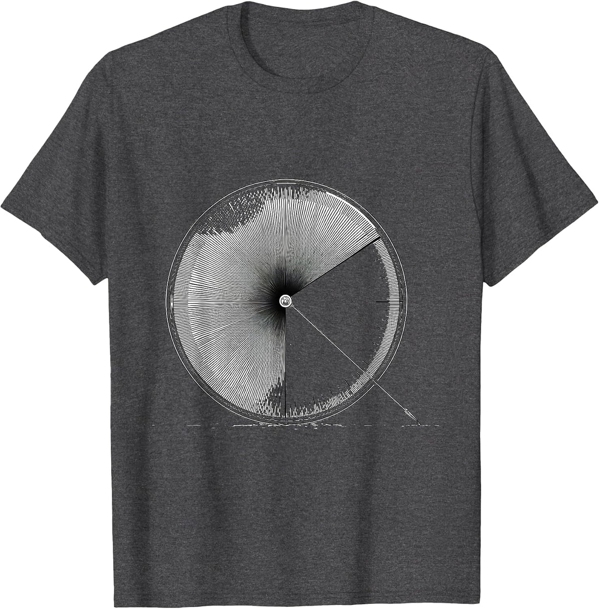 Dosimeter Dial Line Art Nuclear Science Humor T-Shirt - Dark Heather Grey