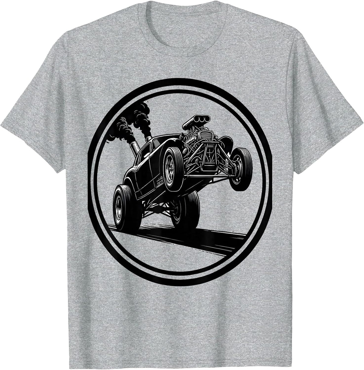 Men's Dragster Launch Off Starting Line Graphic T-Shirt - Heather Grey