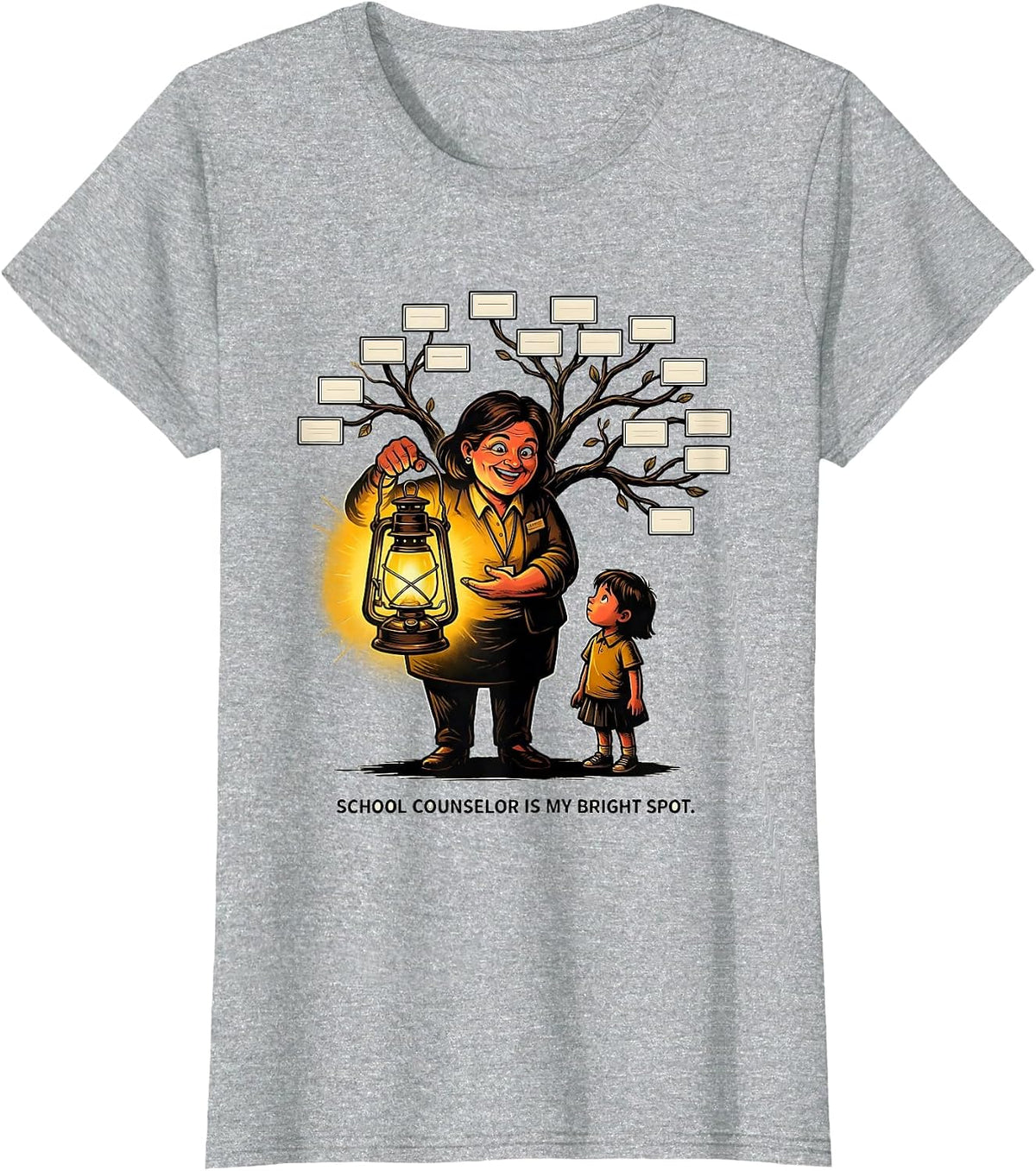 School Counselor Is My Bright Spot Funny Appreciation Gift T-Shirt - Heather Grey