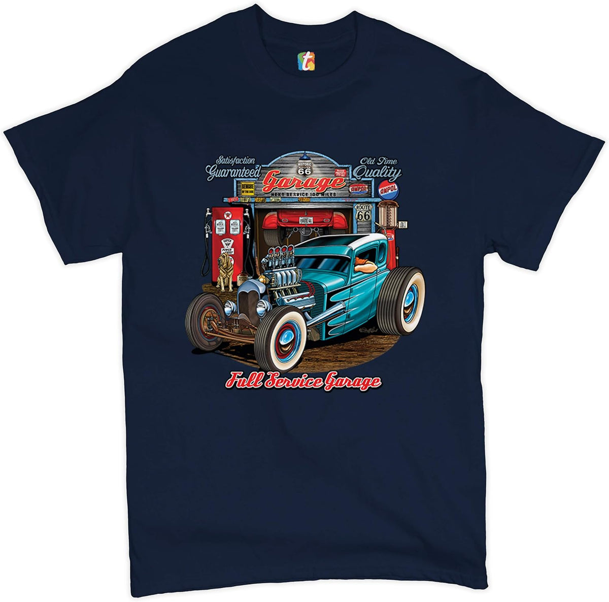 Hot Rod Garage T-Shirt - Navy Blue