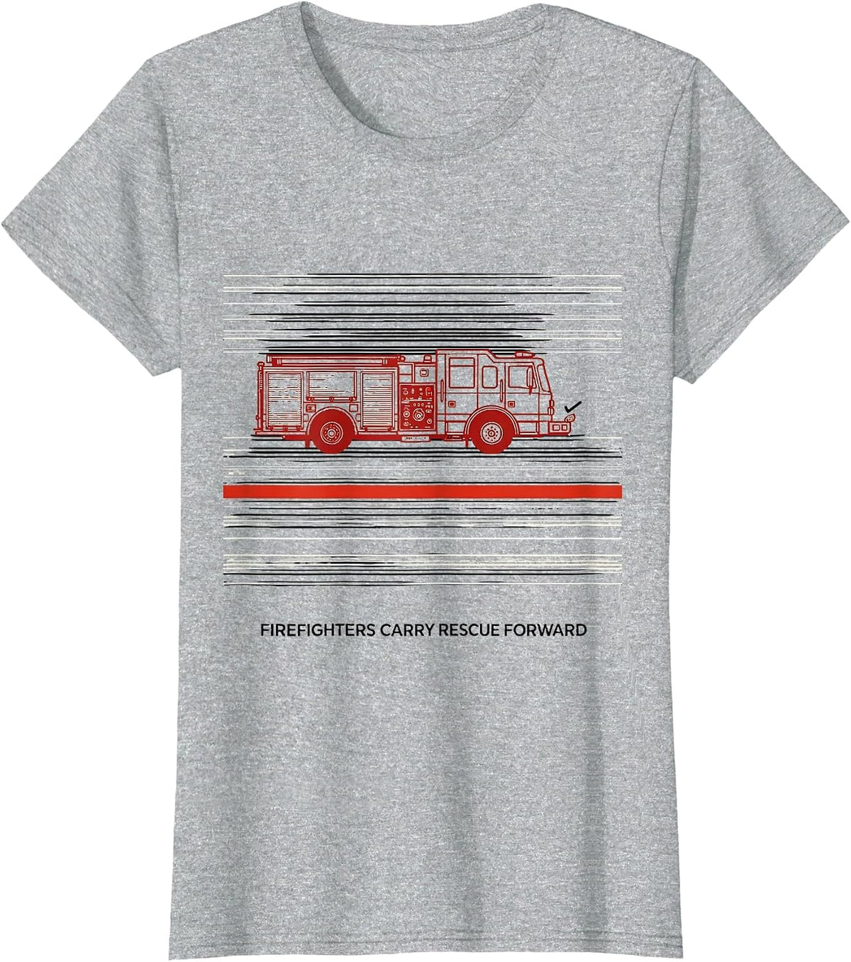 Firefighters Carry Rescue Forward Patriotic Tribute First T-Shirt - Heather Grey