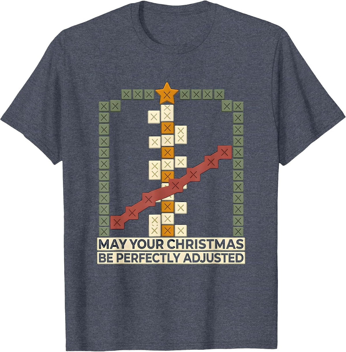 May Your Christmas Be Perfectly Adjusted Chiropractor T-Shirt - Heather Blue