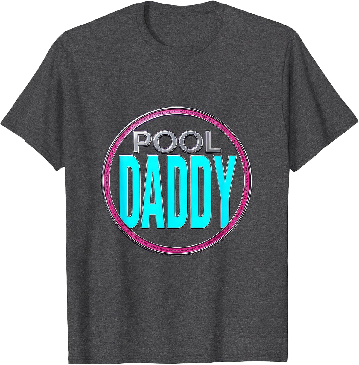 Pool Daddy Vaporwave Y2K Funny Gift for Dads T-Shirt - Dark Heather Grey