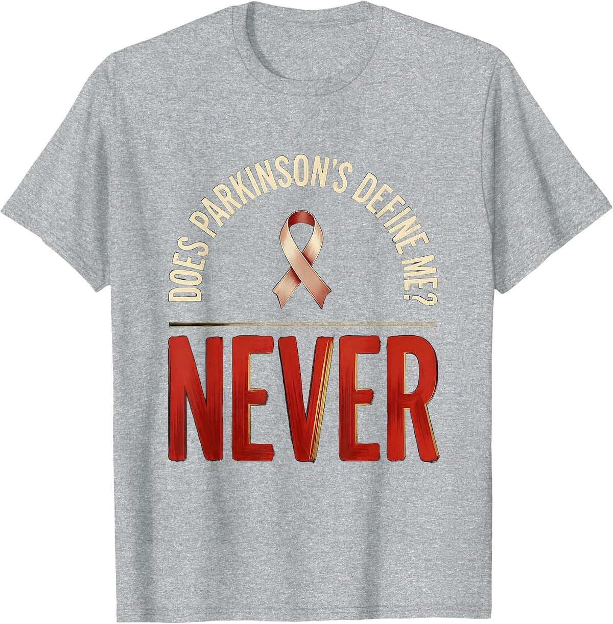 Men's Does Parkinson's Define Me? Never Defiant Dark Humor T-Shirt - Heather Grey