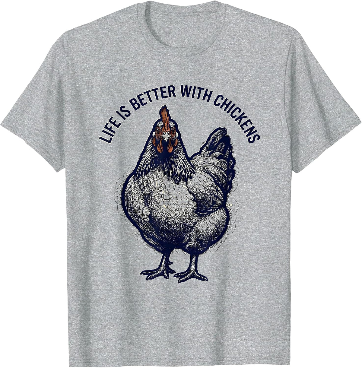 Men's Life Is Better With Chickens Funny Poultry Design T-Shirt - Heather Grey